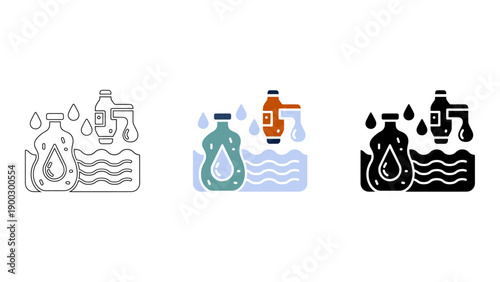 An representing water pollution and environmental harm with drop of water. The image depicts the negative impact of huma