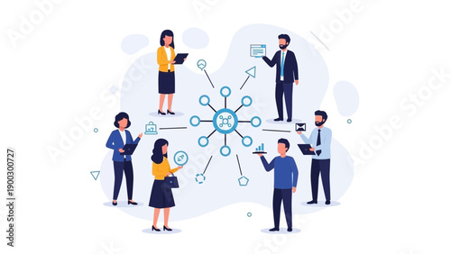 Business Team Collaboration Network Connection Data Management