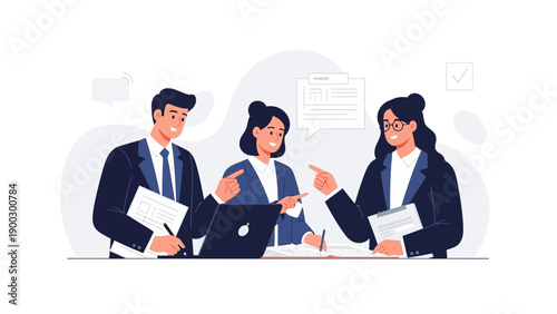 Business team collaboration, planning, and discussion in office meeting