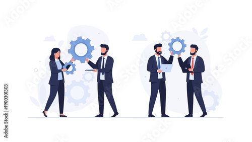 Business Teamwork Collaboration Synergy Concept with Gears