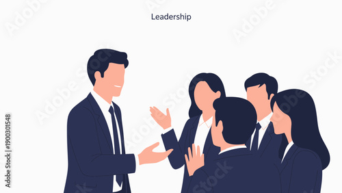 Business Team Meeting With Leader Discussing Ideas In Office