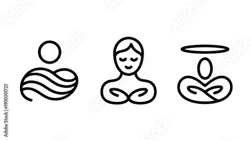 A serene collection of minimalistic icon drawings.