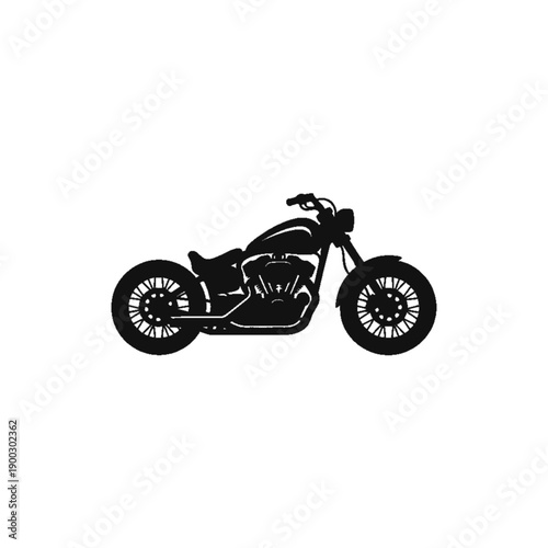 Classic Silhouette of a Motorcycle: A sleek, black silhouette of a classic motorcycle, ready for the open road. evokes a sense of freedom, adventure, and timeless design.
