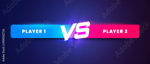 Versus Screen Concept For Sport Match Or Battle. Input Fields Player One And Two.
