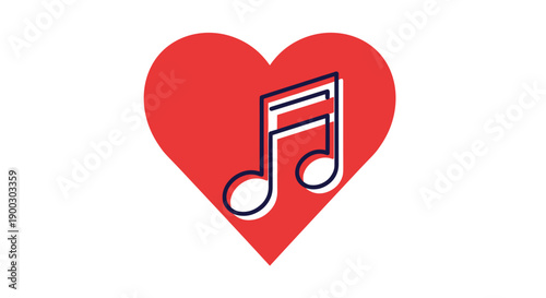 Red Heart with Music Note Inside.