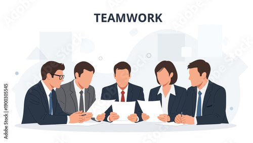 Diverse business team collaborating in office meeting, discussing strategy