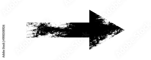 Long arrow. Black arrow pointing right. Black large arrow pointing right. Bold thine long arrow. Vector illustration.