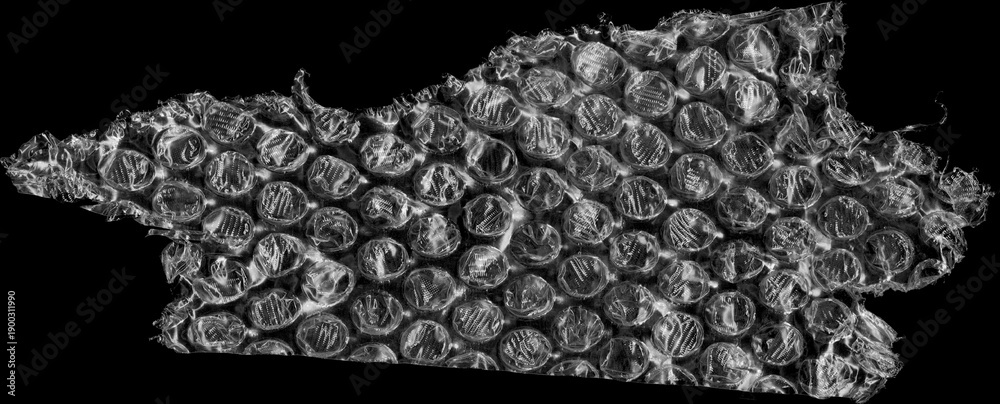 Obraz na plátně Textura plástica sobre fondo negro, Plastic film wrap texture background