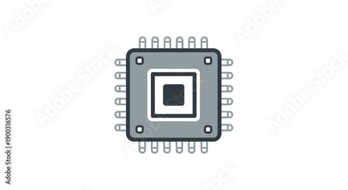 A computer microchip with pins.