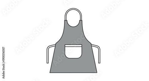 A gray apron with a pocket.