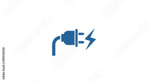 Electric plug icon with lightning bolt.