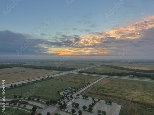 Photos Aerial View of Harold Bacchus Community Park with Sunrise, Frisco, Texas (August