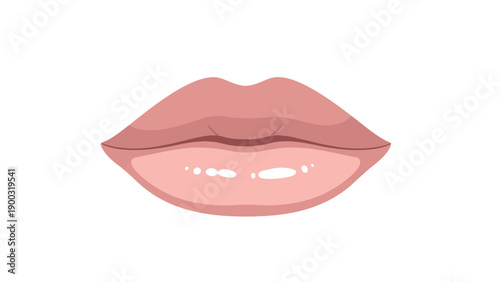 Pixel art illustration of pink lips with glossy highlights