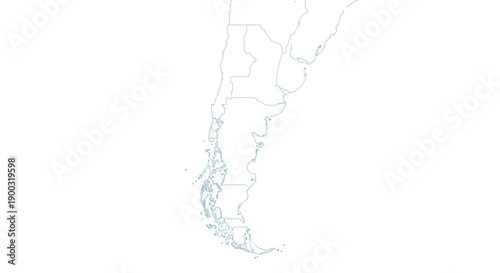 Outline map of the southern cone of South America showing country borders.