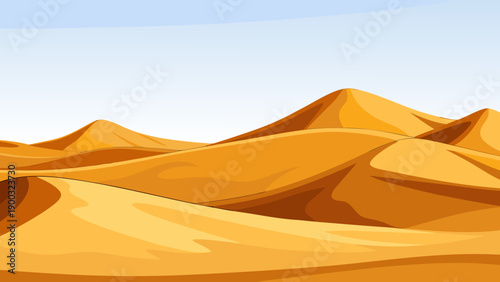 Desert Sand Dunes Landscape Under Clear Sky