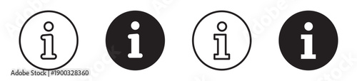 Information icon set. Info symbol collection. Help and support signs. UI interface buttons. Outline and solid information icons in circle – stock vector