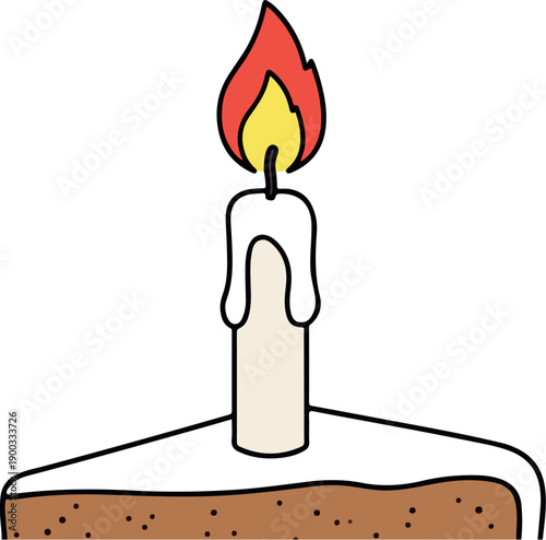 Burning Candle Flame Illustration