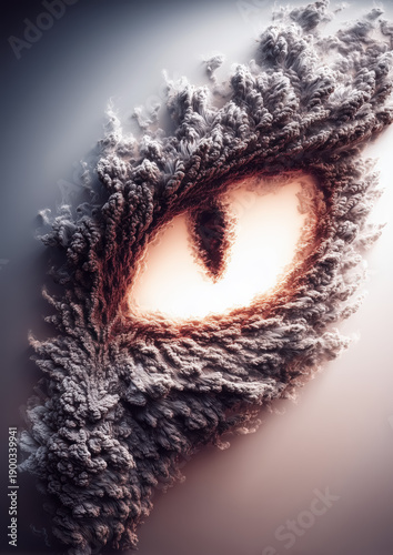 Abstract Fractal Dragon Eye Detailed Design, Macro Art Illustration