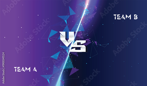 Versus vs fight battle screen competition polygonal sports technology futuristic creative background