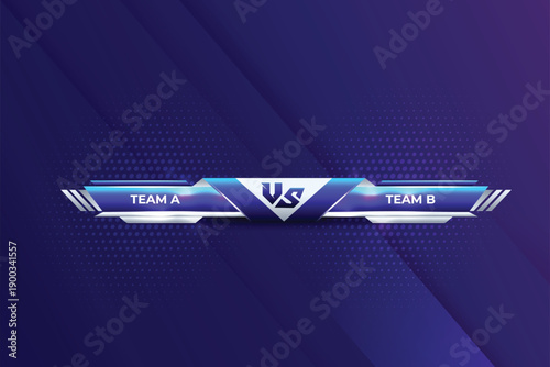 Versus vs fight competition battle screen or comparison futuristic blue gradient tournament lower third sports background
