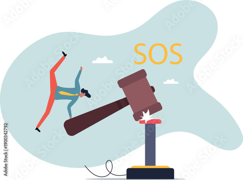 SOS call for business help, emergency support needed in economic crisis or signal for financial stock market crash.about a man and his life.