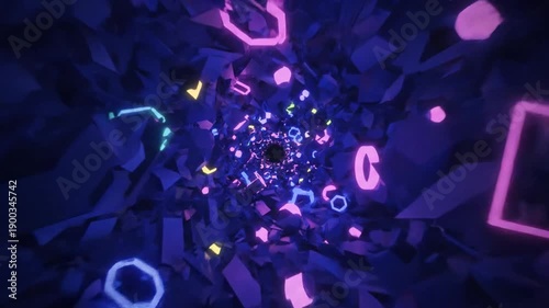 Glowing Shapes and Lights in Motion.