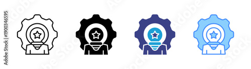 Talent Management icon set multiple style collection