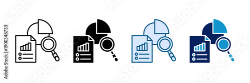 Data Analytics Report Icon Set Multiple Style Collection