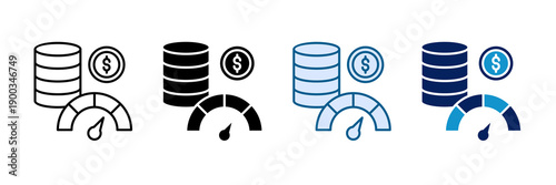 Sales Performance Analytics Icon Set Multiple Style Collection