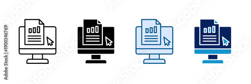 Data Reporting Tool Icon Set Multiple Style Collection