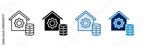 Data Warehouse Icon Set Multiple Style Collection