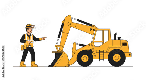 Construction Worker Operating Heavy Machinery Equipment 5.
