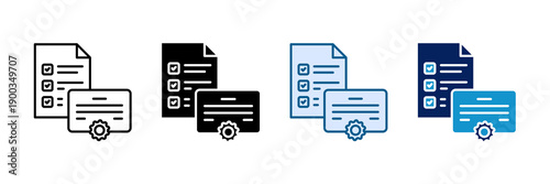 Exam Certificate Icon Set Multiple Style Collection