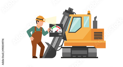 Construction Worker Operating Heavy Machinery.