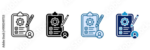 Practice Test Icon Set Multiple Style Collection