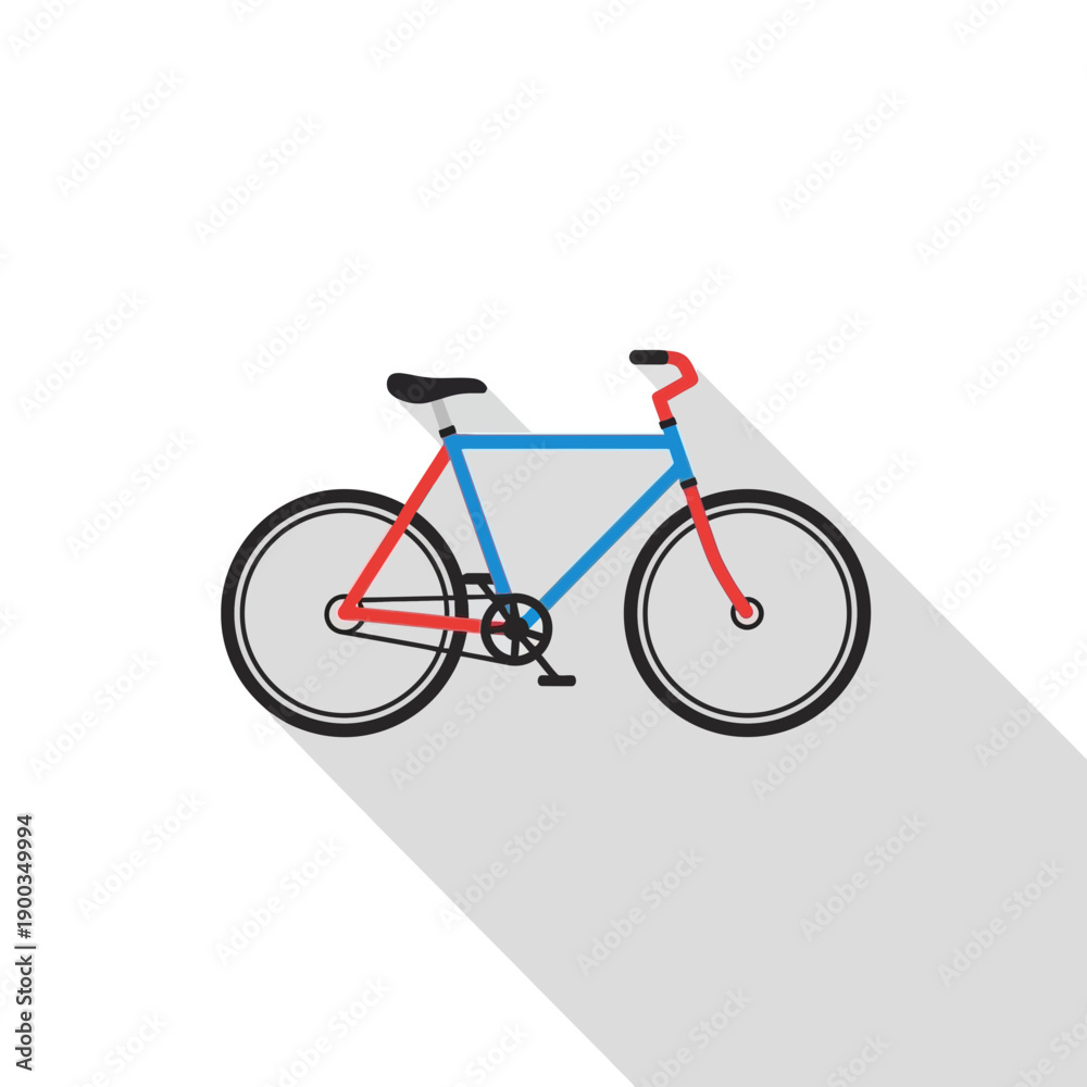 Fototapeta premium Flat design bicycle with long shadow