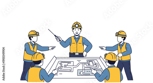 Construction Workers Discussing Project Plan.