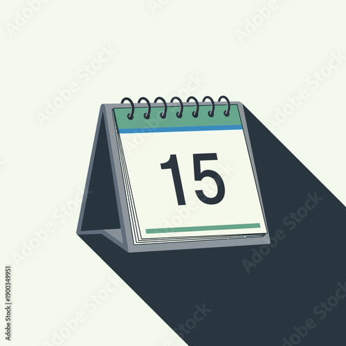 Desk Calendar Showing Number 15