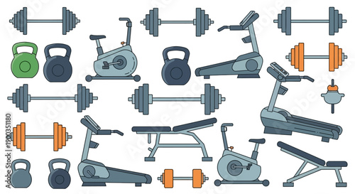 Variety of Sports and Fitness Equipment for Home or Commercial Gyms