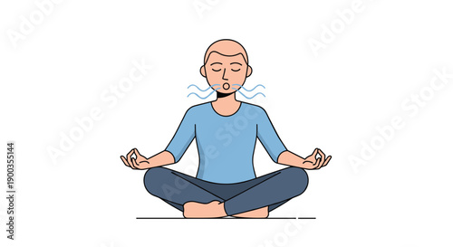 Man Sitting in Meditation Pose.