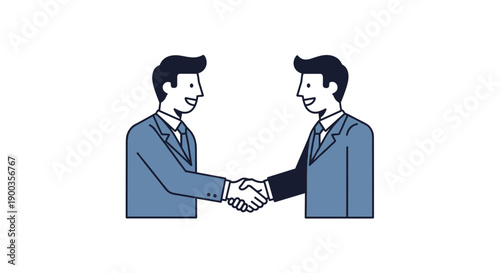 Two Businessmen Shaking Hands in Illustration 1.