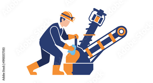 Worker Operating Heavy Machinery Equipment.