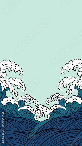 鶴　日の出イメージ　背景イラスト