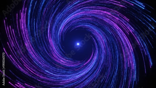 Vibrant Swirling Vortex of Purple Blue Lights.