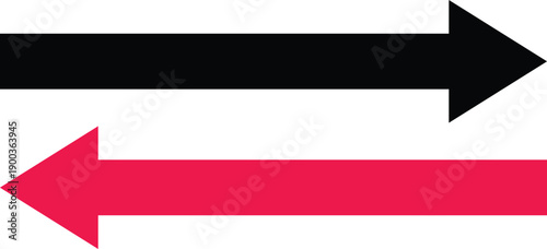 Black and Red Arrows Pointing Opposite Directions contrast