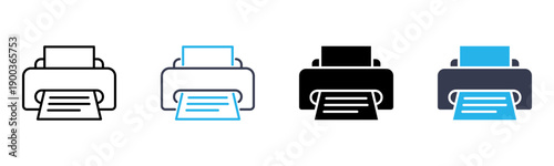 Print icon multiple style vector illustration