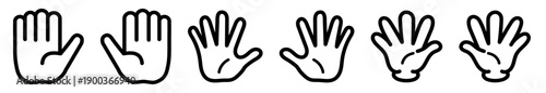 パー　ハンドサイン 手のひら　アイコン素材｜ジェスチャー・合図・注意を表すシンプルUIデザイン