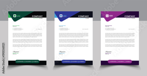 professional business letterhead Design Concept