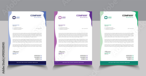 professional business letterhead Design Concept