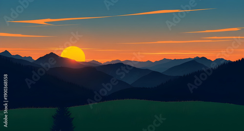 Photography sunset, mountains, hills, peaks, ridge, landscape, nature, sky, clouds, horizon,